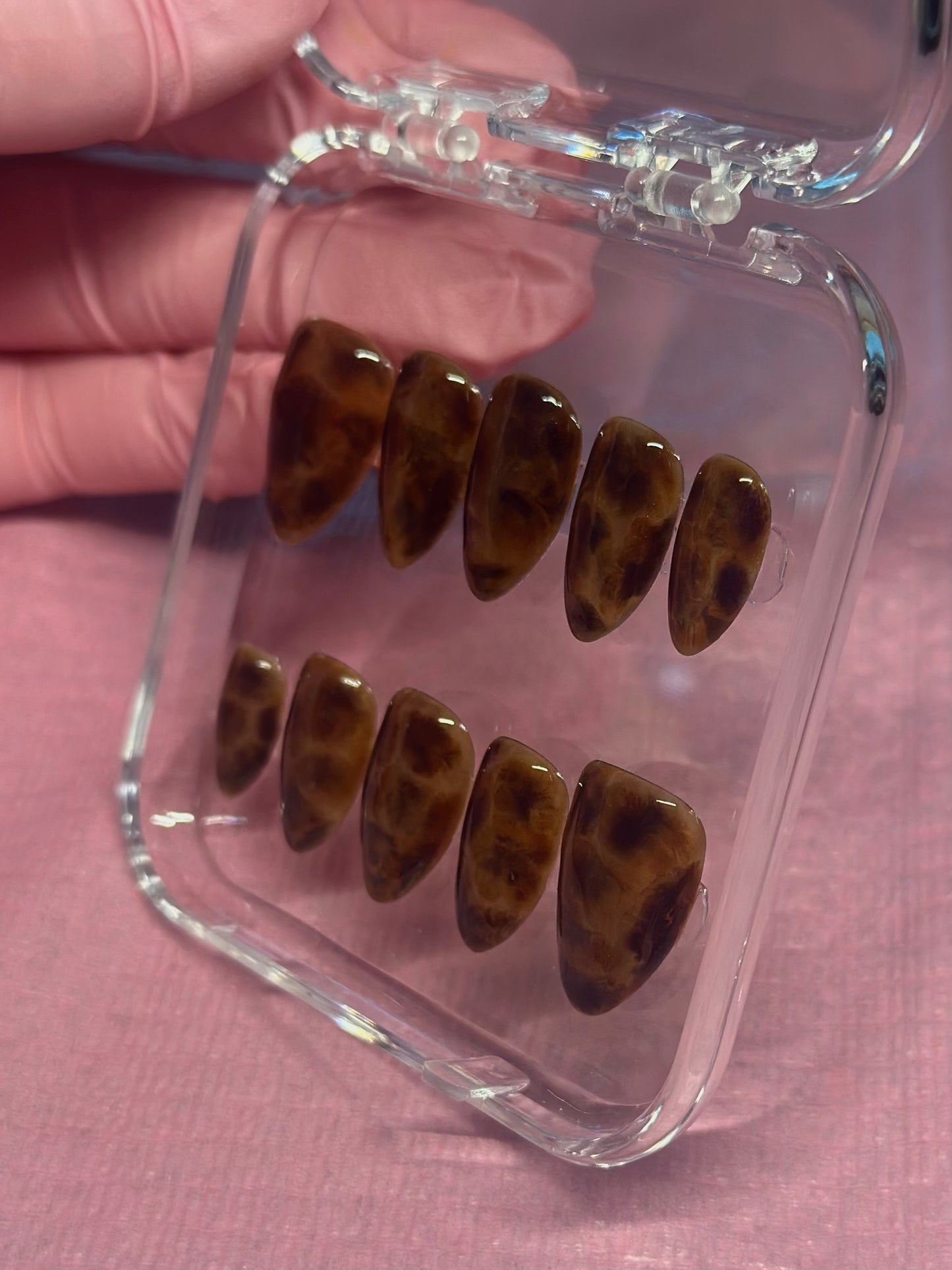 Reusable Tortoise Shell | Premium Handmade Gel Press On Nails | Great for Everyday, Holiday, Vacation, or Gift