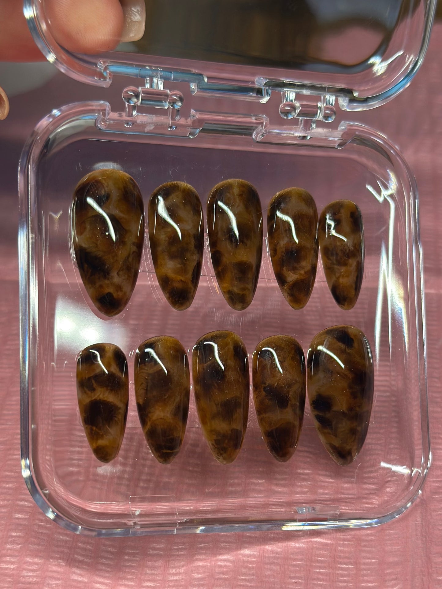 Reusable Tortoise Shell | Premium Handmade Gel Press On Nails | Great for Everyday, Holiday, Vacation, or Gift
